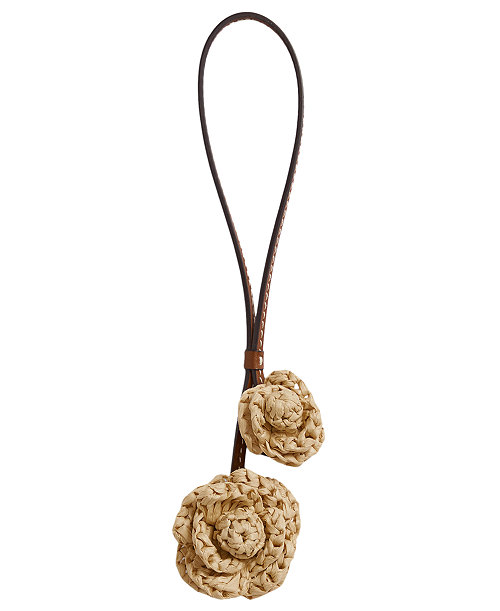 Crocheted Straw Flower Small Bag Charm