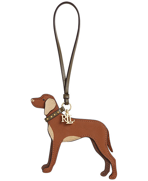 Vizsla Suede-Trim Leather Charm