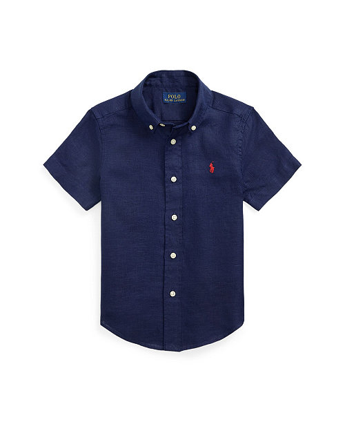 Boys' 2-7 Linen Short-Sleeve Shirt