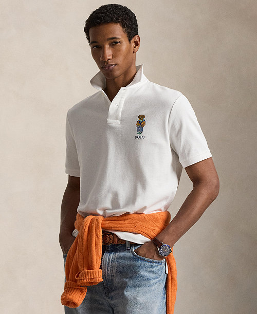 Classic Fit Polo Bear Mesh Polo Shirt