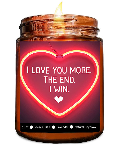 "I Love You More" Lavender Scented Soy Wax Candle, 10 oz.