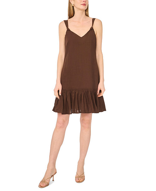 Women's Mini V-Neck Sleeveless Tiered Ruffle Dress