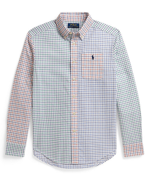 Boys' 8-20 Tattersall Cotton Oxford Shirt