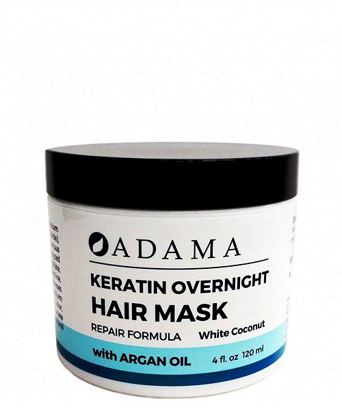Adama Minerals Keratin Hair Mask, White Coconut with Argan Oil