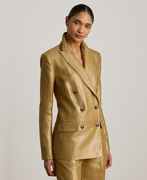 Women's Foiled Peak Lapels Long-Sleeve Blazer