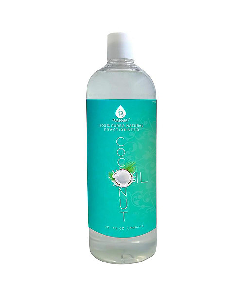 100% Pure Oil for Massages, Therapeutic Recipes & Essential Oils, Fractionated Coconut, 32 Fl Oz