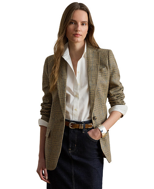 Women's Glen Plaid Padded Blazer